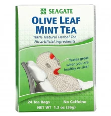 Seagate, Мятный чай с оливковыми листьями, 24 чайных пакетика, 1,3 унции (36 г)