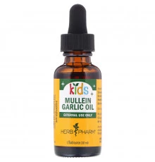 Herb Pharm, Ушное масло, коровяк/чеснок, 1 жидкая унция (30 мл)