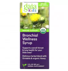 Gaia Herbs Безалкогольный сироп от кашля для детей с медом и лимоном 3 жидких унции (90 мл)