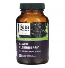 Gaia Herbs, Черная бузина, 120 веганских капсул