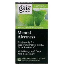 Gaia Herbs DailyWellness Ментальная бдительность 60 вегетарианских жидких капсул