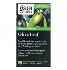Gaia Herbs, Оливковые листья, 60 вегетарианских фито-капсул