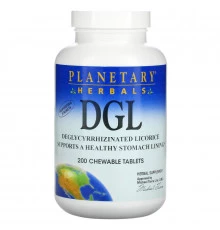 Planetary Herbals, DGL, деглицирризованная солодка, 200 жевательных таблеток