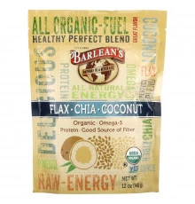 Barlean's Raw Energy Flax-Chia-Coconut blend 12oz pouch