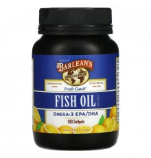 Barlean's Fresh Catch Fish Oil Supplement Omega-3 EPA/DHA Orange Flavor 1000 mg 100 Softgels