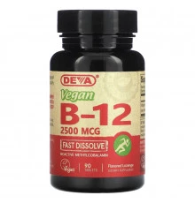 Deva, Vegan B12, 2,500 mcg, 90 Tablets
