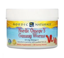 Nordic Naturals Конфеты-червяки от Nordic с омега-3 со вкусом клубники 30 штук